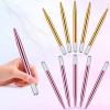 10 Pieces Microblading Pens Manual Eyebrow Microblade Pens Aluminum Hand Tools Light Manual Holder for Makeup Supplies Salons,2 Colors(Pink, Gold) view 3
