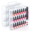 Beloving 2pcs Nail Polish Organizer, Portable 48 Bottles Clear Nail Polish Holder with Adjustable Divider, Gel Nail Polish Storage Double Side Nail Polish Organizer Case for Nail Tech view 1