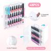 Beloving 2pcs Nail Polish Organizer, Portable 48 Bottles Clear Nail Polish Holder with Adjustable Divider, Gel Nail Polish Storage Double Side Nail Polish Organizer Case for Nail Tech view 3