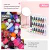 Beloving 2pcs Nail Polish Organizer, Portable 48 Bottles Clear Nail Polish Holder with Adjustable Divider, Gel Nail Polish Storage Double Side Nail Polish Organizer Case for Nail Tech view 4