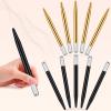 10 Pieces Microblading Pens Manual Eyebrow Microblade Pens Aluminum Hand Tools Light Manual Holder for Makeup Supplies Salons,2 Colors(Gold, Black) view 3
