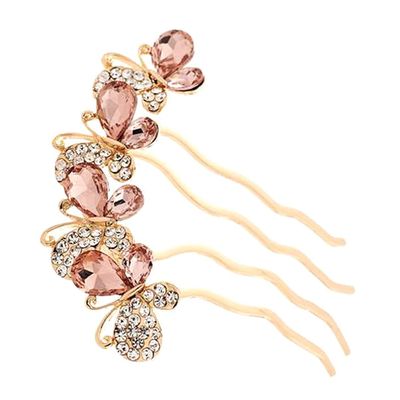 FRCOLOR Butterflies Hair Stick Rhinestones Vintage Hair Fork for Style Elegant Headdress for Parties Ceremonies Daily Wear Easy to Store Accessories for Women
