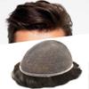 Notherss Full French Lace Mens Toupee Human Hair Piece Replacement Systems Full Lace Mens Hair System Toupee for Men Hair Pieces Bleached Knot Natural Hairline6''X8''2# DARKEST BROWN-110% density view 1