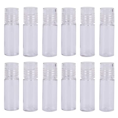 12Pcs Mini Clear 3ml Loose Powder Container Plastic Empty Loose Powder Bottle with Sifter Refillable Loose Powder Jars with Lids Sifter Eye Shadow Powder Bottle Cosmetic Sample Bottle, Clear