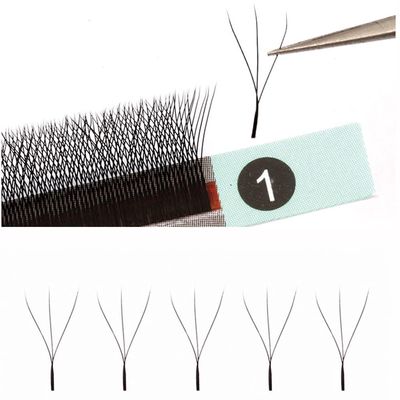 Clover Lash B/C Curl 8-12mm Eyelash extensions W-shaped Lashes 0.05mm Slender Automatic Blooming Lashes 3D Self Fanning Volume Eyelash Extensions (12mm, Clover-B-0.05)