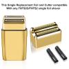 Professional Replacement Foil and Cutters for BaBylissPRO Barberology Double Foil Shaver, Compatible with BaBylissPRO Barberology FXFS2 Shaver (2 gold) view 3
