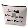 BLUPARK Funny Raccoon Makeup Bag Burgers Inspired Gift All Hail Little King Trash Mouth Cosmetic Bag Raccoon Lover Gift (Little King Trash Mouth) view 1