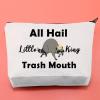 BLUPARK Funny Raccoon Makeup Bag Burgers Inspired Gift All Hail Little King Trash Mouth Cosmetic Bag Raccoon Lover Gift (Little King Trash Mouth) view 3