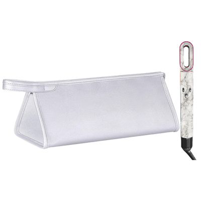 BAGCRAZY Pu Leather Travel Case Compatible with Dyson Airwrap Styler, Portable Waterproof Dyson Airwrap Organizer Bag for Shark FlexStyle Attachments Storage, Grey