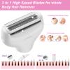 Electric Bikini Trimmer and Shaver for Women - 4 in 1 Waterproof Electric Razor- Rechargeable Pubic Hair Trimmer and Facial Hair Remover for Legs, Body, Underarm, Face, Eyebrow view 3