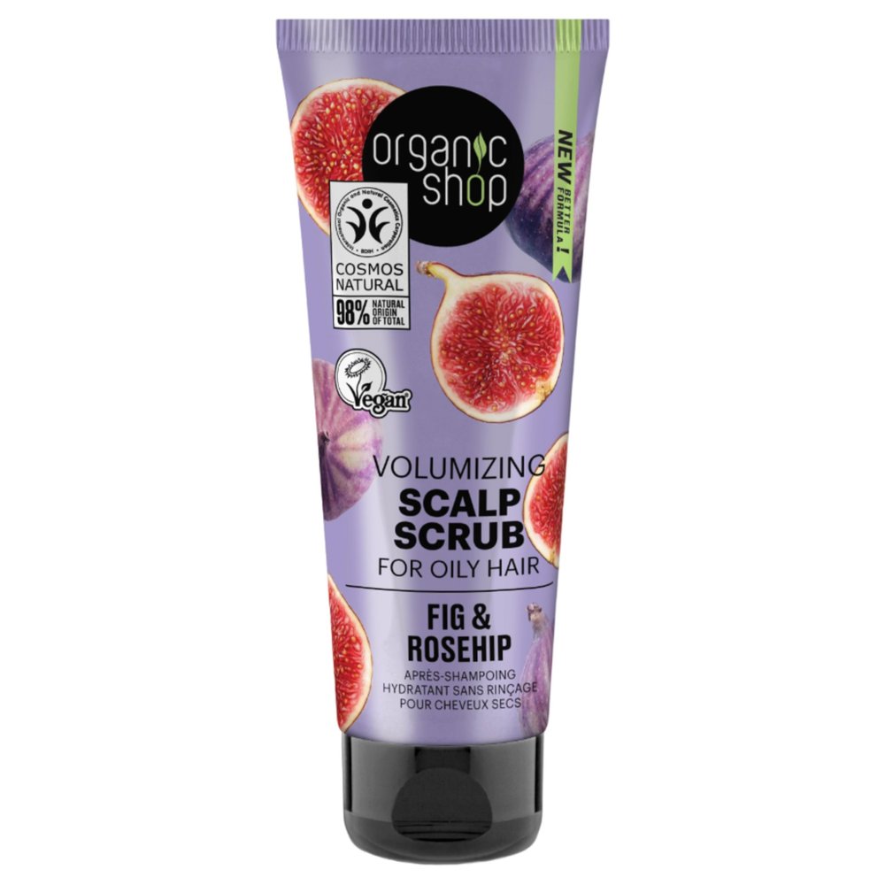 Organic Shop Volumizing Scalp Scrub for Oily Hair Fig and Rosehip, 75 ml