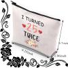 BDPWSS 50th Birthday Gifts For Women 50 Years Old Birthday Makeup Bag I Turned 20 Twice 50th Milestone Birthday Gift For Boss Coworker Friend Sister (Turned 25 twice) view 2