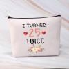 BDPWSS 50th Birthday Gifts For Women 50 Years Old Birthday Makeup Bag I Turned 20 Twice 50th Milestone Birthday Gift For Boss Coworker Friend Sister (Turned 25 twice) view 4