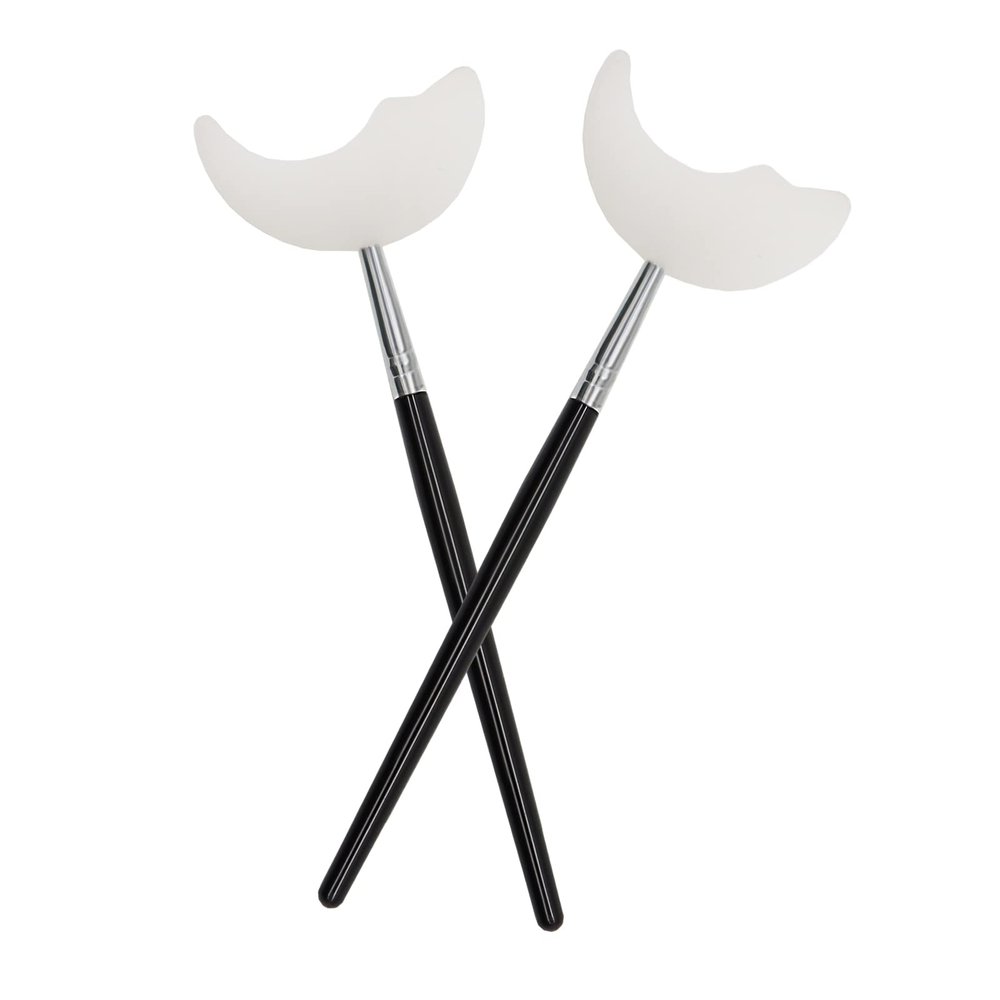 2 Pcs Lash Shield For Applying Lashes, Mascara Guard Shields, Reusable Eyelash Shields Guard, Under Eye Guards for Mascara, Eye Makeup Tools(Black Handle)