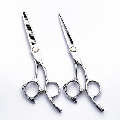 Professional Hair Cutting Shears, Professional Hairdressing Scissors bearing screw 6 Inch Barbershop Scissors Japan 440c Cutting Scissors Hair Scissors (Color : Set)