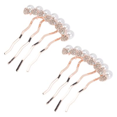 Uonlytech 2pcs Bridal Hair Comb Clip Elegant Wedding Hair Accessories for Women Rhinestone Side Comb for Updo and Bun for Ceremonies and Parties