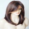 womens wigs for white women Medium Length wig Layered Wigs Light Brown Color with camel Highlights wigs with bangs Synthetic wig for Women (Brown Camel mixed) view 3