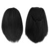 12Inch Yaki Straight Drawstring Ponytail for Black Women Synthetic Thick Kinky Straight Pony Tail Shoulder Length Black Ponytail Extension for Daily Party Use view 2