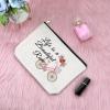 Bike Lovers Gift for Women Friend Makeup Bag Cycling Gift for Girl Daughter Cosmetic Bag Bicycle Presents for Bike Lover Rider Riding Presents for New Driver Birthday Christmas Travel Cosmetic Pouch view 3