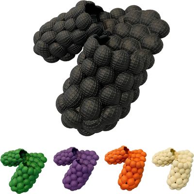 Massage Bubble Slides Slippers for Women Men, Funny Lychee Non-Slip Spa Slippers, Gym House Slippers Shower Bedroom Slippers, Thick Sole Spa Slides Slippers (Black,10.5,11.5,Men,8.5,9.5)