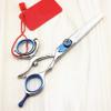 Swivel Thumb Hair Cutting Shears, Upscale Japan 440c 6inch fly rotation hair scissors cutting barber makas thinning shears hairdressing scissors set (Color : Set) view 4