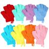 Bath Gloves,16 Pcs Exfoliating Bath Gloves,Body Scrub Gloves with Hanging Loop for Beauty Spa Massage Skin Shower Body Scrubber-8 Colors view 1