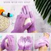 Bath Gloves,16 Pcs Exfoliating Bath Gloves,Body Scrub Gloves with Hanging Loop for Beauty Spa Massage Skin Shower Body Scrubber-8 Colors view 3