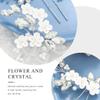 EASEDAILY Flower Bridal Hair Pins Silver Crystal Bride Wedding Hair Pieces Pearl Hair Accessories for Women and Brides (Pack of 3) view 4