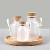 2pcs Empty Cosmetic Containers for Toiletries, Frosted Bath Salts Jars with Cork & Spoon, Plastic Travel Bottles Jars for Powder Sugar Bowl, Body Scrub Storage Canisters Pots (500ml/17oz) view 2