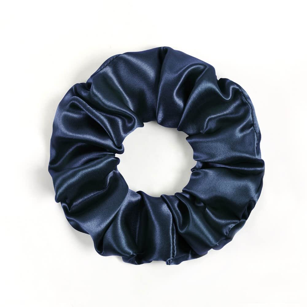 DISANGNI Silk Hair Scrunchies for Frizz&Breakage Prevention, Pure 22Momme100% Mulberry Silk Hair Ties No Damage, Elastic Silk ponytail Holders, 16Pc, Random Color (Blue)