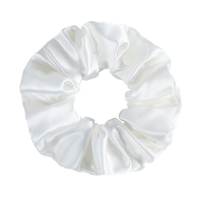 DISANGNI Silk Hair Scrunchies for Frizz&Breakage Prevention, Pure 22Momme100% Mulberry Silk Hair Ties No Damage, Elastic Silk ponytail Holders, 16Pc, Random Color (White)