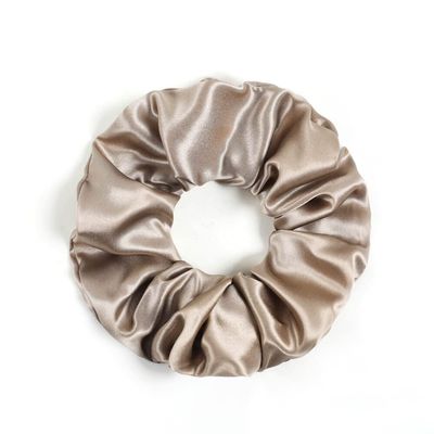 DISANGNI Silk Hair Scrunchies for Frizz&Breakage Prevention, Pure 22Momme100% Mulberry Silk Hair Ties No Damage, Elastic Silk ponytail Holders, 16Pc, Random Color (Taupe)