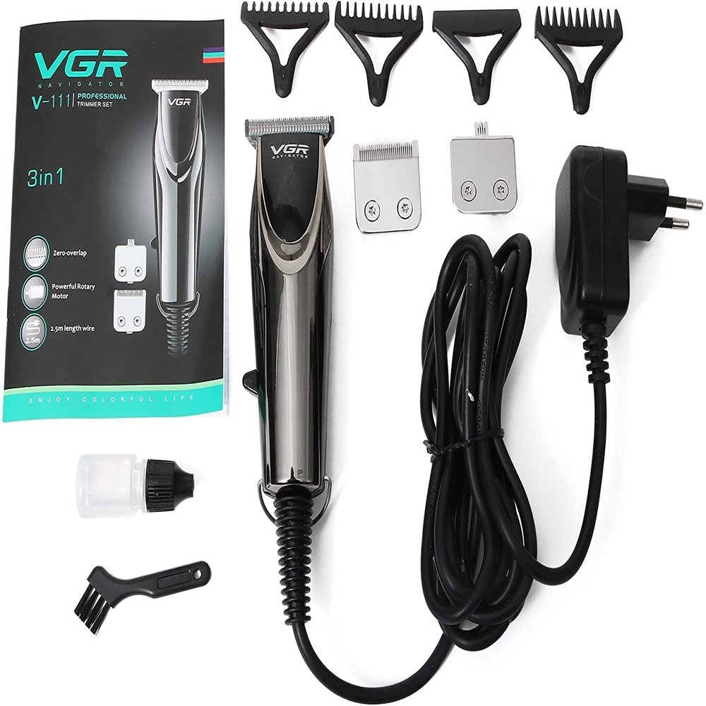 Adult 3-bit Electric Push,Hairdresser with Thread, Notch Carving,Professional Hair Salon Electric Push and Shear (Black)