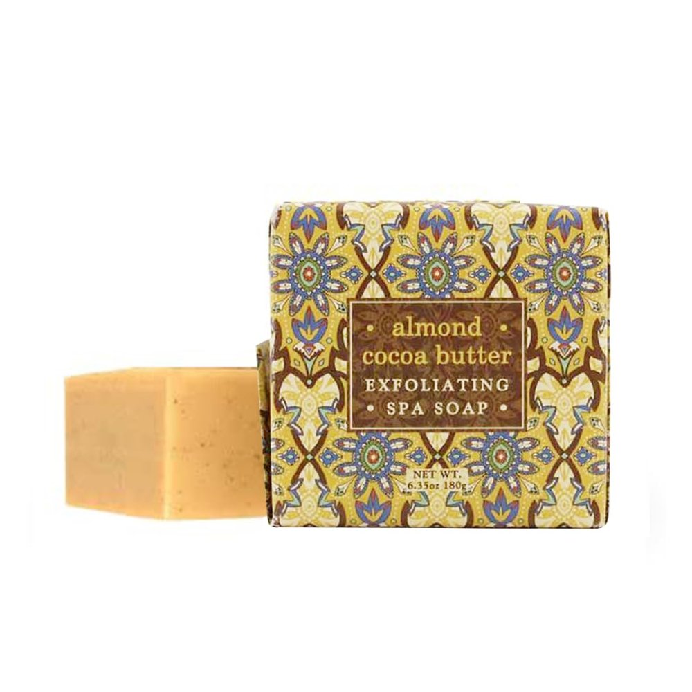 Greenwich Bay Trading Vegan Natural Botantical Shea Butter Bar Soap, French Milled Triple Milled, Essential Oils, 6.35 ounces (Almond Cocoa Butter Exfoliating)