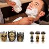 Personalized 2in1 Barber Domestic Artistic Ornament Cleaning Tool Skull Design Moustache Beard Brush Stainless Steel Foaming Soap Bowl Set Shaving Tool Kit Pack of 2pcs for Men (Bone silver) view 4