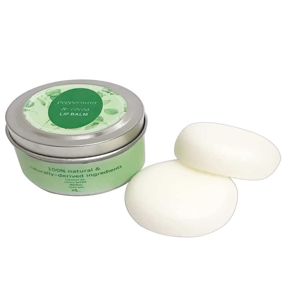 100% Natural & Naturally-Derived Ingredient Lip Balm Bar - 2 Bars in Tin Can (Salted Caramel)