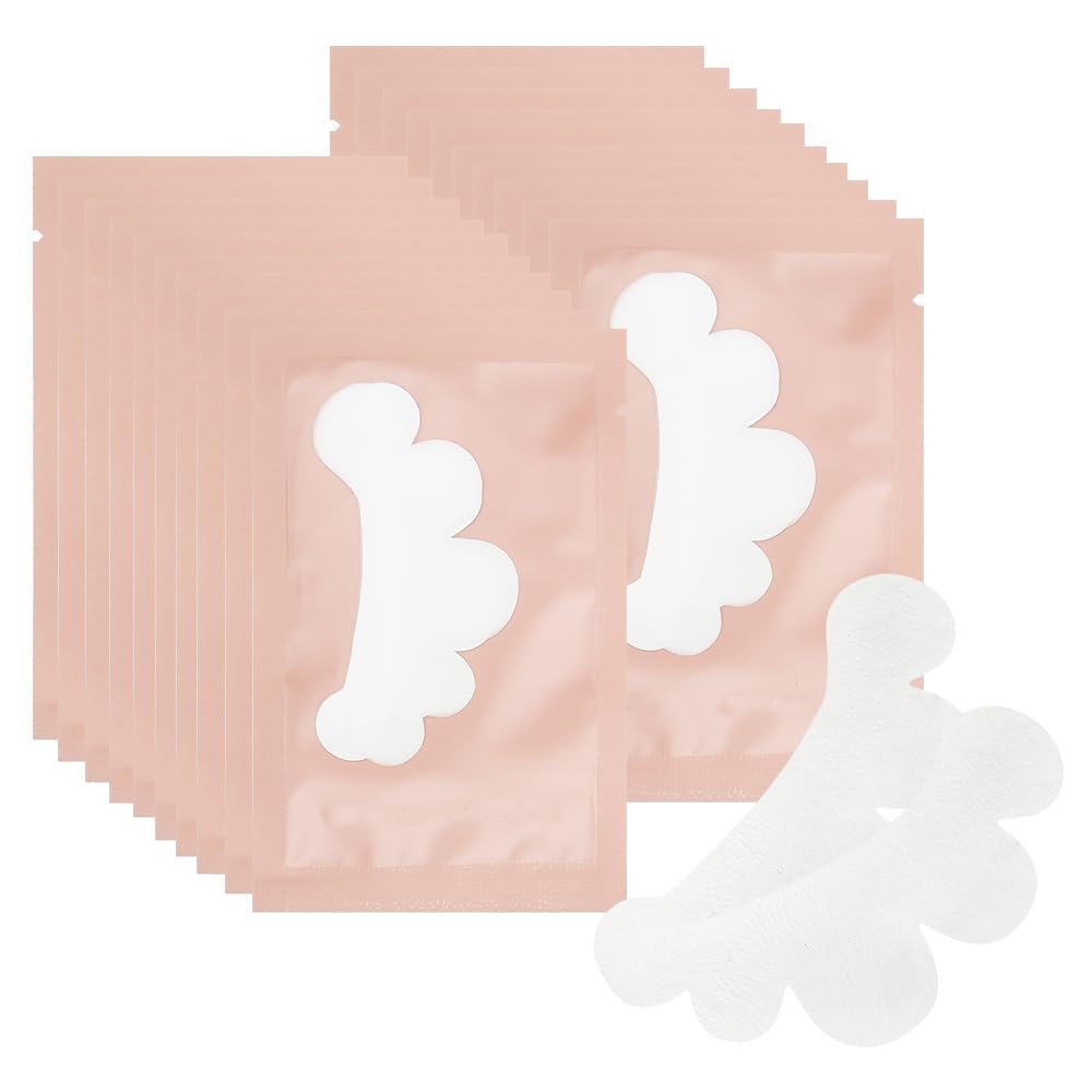 Mekupeu 100 Pairs Eye Under Gel Pads Eyelash Extensions Patches,Lash Extension Lint Free Under Hydrogel Eye Mask Pads Beauty Tools (Pink)