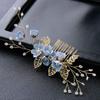 Toyvian 4pcs Handmade Wedding Hair Comb Clip Floral Girls Bridal Hair Accessories Rhinestone Hair Piece for Brides and Bridesmaid (Blue) view 3
