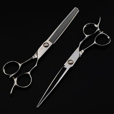Professional Hair Cutting Shears, Professional japan 440c 9cr13 steel 6 '' bearing hair scissors cutting barber tools haircut thinning shears hairdresser scissors (Color : 6 inch set)
