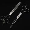 Professional Hair Cutting Shears, Professional japan 440c 9cr13 steel 6 '' bearing hair scissors cutting barber tools haircut thinning shears hairdresser scissors (Color : 6 inch set) view 1