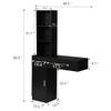 PENNYNANA Beauty Salon Barber Station,Wall Mounted Hair Styling Salon Station with 3-Tier Shelf,Hair Salon Spa Equipment with Storage and Cabinet,Black view 3