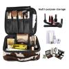 OTVEE Beige Brown Cow Print Makeup Case Travel Cosmetic Bag Large Train Case with Adjustable Dividers view 4