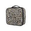 OTVEE Zebra Skin Pattern Makeup Case Travel Cosmetic Bag Large Train Case with Adjustable Dividers view 1