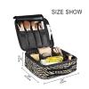OTVEE Zebra Skin Pattern Makeup Case Travel Cosmetic Bag Large Train Case with Adjustable Dividers view 3