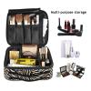 OTVEE Zebra Skin Pattern Makeup Case Travel Cosmetic Bag Large Train Case with Adjustable Dividers view 4