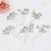 Oriamour Bridal Wedding Crystal Hair Pins Wedding Hair Accessories for Women and Girls Pack of 6 (Silver) view 1