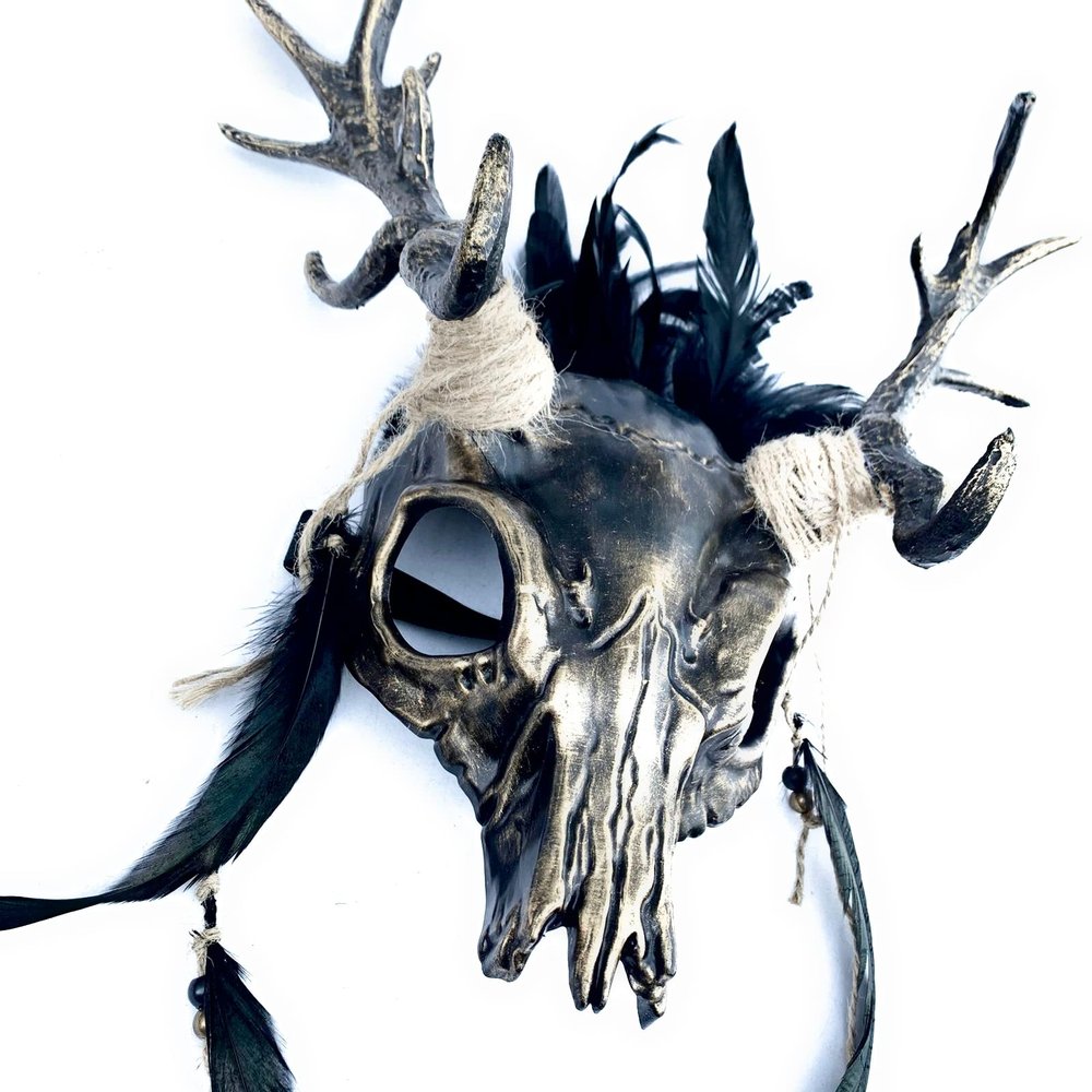 Antler Headdress Pagan Headdress Antler Headpiece Deer Antler Headpiece (Gold)
