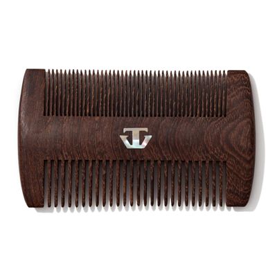 TRAWILD Sandalwood Beard Comb for Men with Mother of Pearl Inlay, Premium Grooming Wood & Wooden Comb for Beard and Mustache