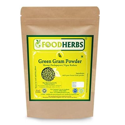 Drect Foodherbs Green Gram Powder (200 gm) for Flawless and Glowing Skin, Hair Care