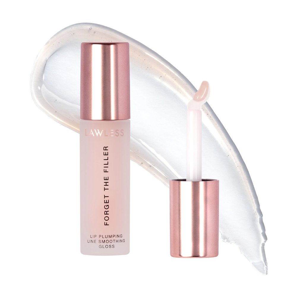 Lawless Women's Forget The Filler Lip Plumper Line Gloss, Rosy Outlook, Pink, 0.11 Fl Oz (Pack of 1)